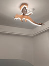 Cartoon dinosaur solid wood ceiling lamp