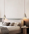 Japanese style micro cement bedroom bedside chandelier