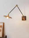 Medieval style bedroom bedside retro movable rocker arm wall lamp