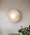 Nordic resin circle corrugated wall lamp