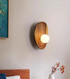 Vintage solid wood bedside corridor wall lamp