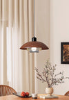 Vintage walnut wood grain dining room chandelier