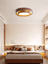 Japanese walnut color double-layer ceiling lamp