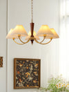 All copper vintage chandelier walnut grain lamp