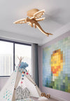 Cartoon dinosaur solid wood ceiling lamp