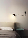 Retro personality long pole rotatable wall lamp