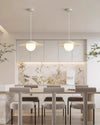 Cream style glass dining pendant light