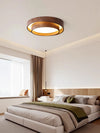 Japanese walnut color double-layer ceiling lamp