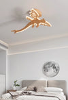 Cartoon dinosaur solid wood ceiling lamp