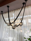 Postmodern creative restaurant leather belt chandelier