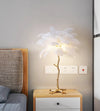 All copper ostrich feather table lamp