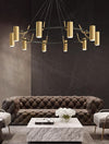 Retro golden wrought iron chandelier