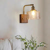 Japanese style retro glass bedroom bedside wall lamp