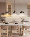 Yellow Travertine Solid Wood Chandelier