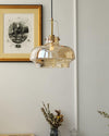 Vintage Bauhaus Glass Chandelier