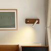 Solid wood rotatable bedroom bedside wall lamp