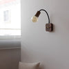 Retro rotatable bedside wall lamp