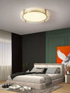 All copper round glass bedroom ceiling lamp