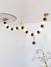 Medieval style long strip solid wood ball chandelier