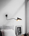 Retro personality long pole rotatable wall lamp