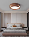 Japanese walnut color double-layer ceiling lamp