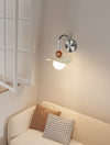 Cream style movable bedside wall lamp