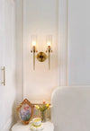 Full copper glass bedside aisle wall lamp