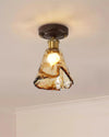 Walnut grain glass corridor ceiling lamp