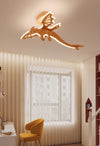 Cartoon dinosaur solid wood ceiling lamp