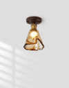 Walnut grain glass corridor ceiling lamp