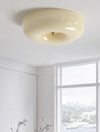 French style cream wind glass ceiling light