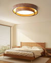 Japanese walnut color double-layer ceiling lamp