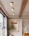 Natural yellow travertine aisle ceiling lamp