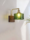 Japanese style retro glass bedroom bedside wall lamp