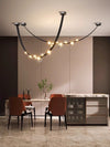 Postmodern creative restaurant leather belt chandelier