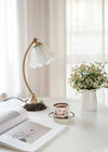 French retro flower glass table lamp