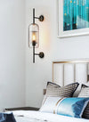 Retro bedside glass long pole wall lamp