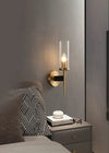 Full copper glass bedside aisle wall lamp