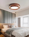 Japanese walnut color double-layer ceiling lamp