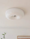 French style cream wind glass ceiling light