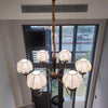 French solid wood fabric chandelier