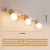 Simple solid wood mirror wall lamp