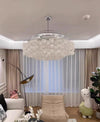 French style living room shell chandelier