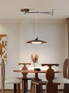 Walnut wood grain ceiling lamp with movable swing arm