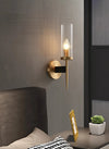 Full copper glass bedside aisle wall lamp