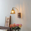 Vintage Walnut Corridor Bedside Wall Lamp