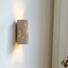 Japanese style yellow travertine stripe bedroom corridor wall lamp