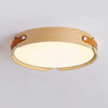 Japanese style solid wood round bedroom ceiling lamp