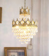 Vintage brass crystal chandelier