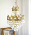 Vintage brass crystal chandelier